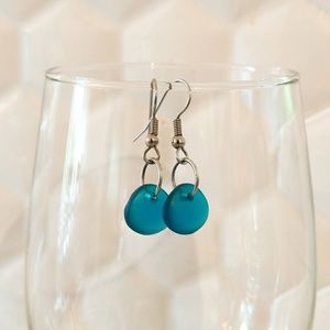 Sea Glass Blue Earrings
